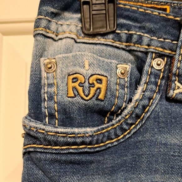 Rock Revival Joyelle Jeans Distressed Denim Straight Leg Low Rise Women's 28 - Picture 7 of 16